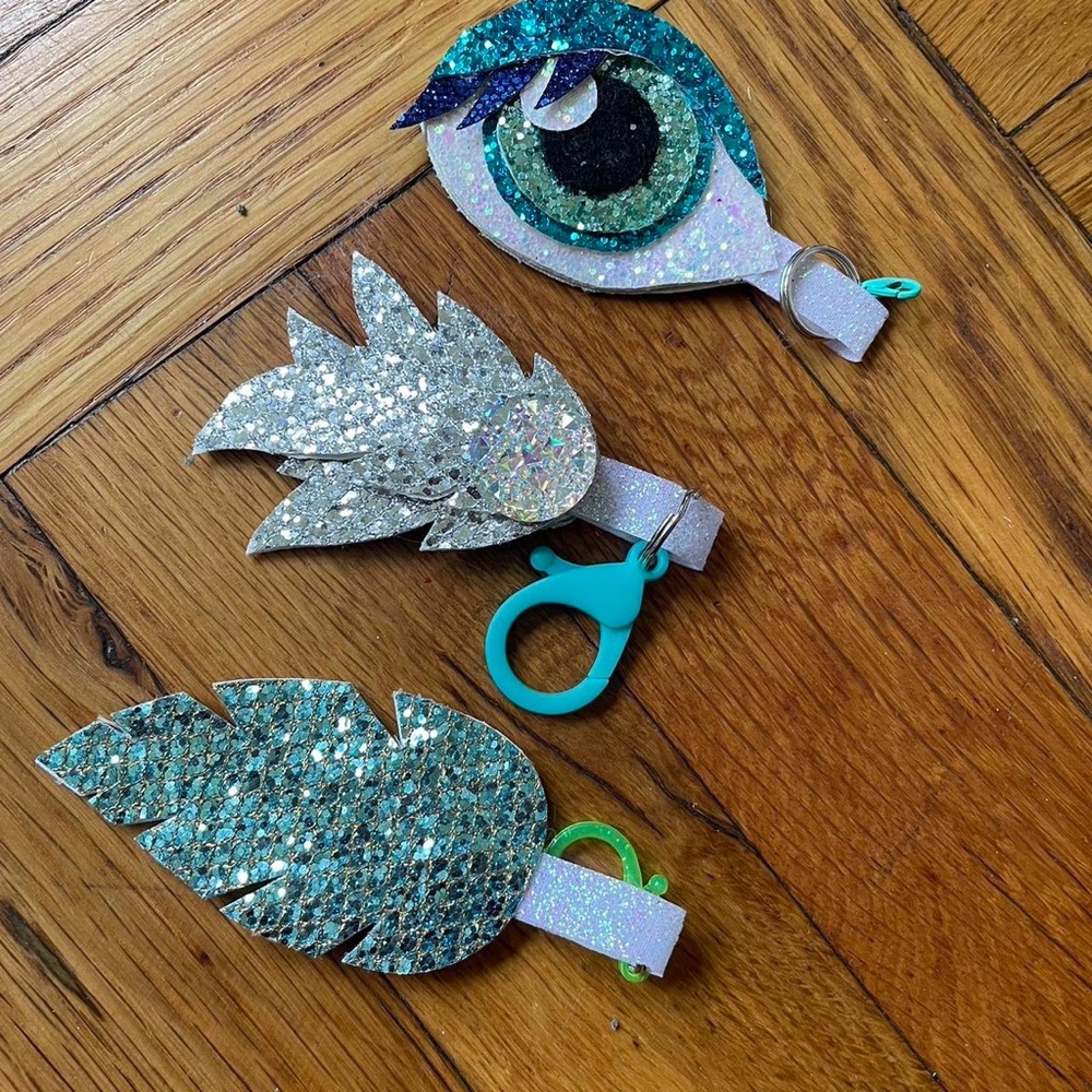 Cute Blue Handmade Keychain Set